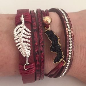 Great Boho/Hip 5 Strand Soft Cuff Bracelet